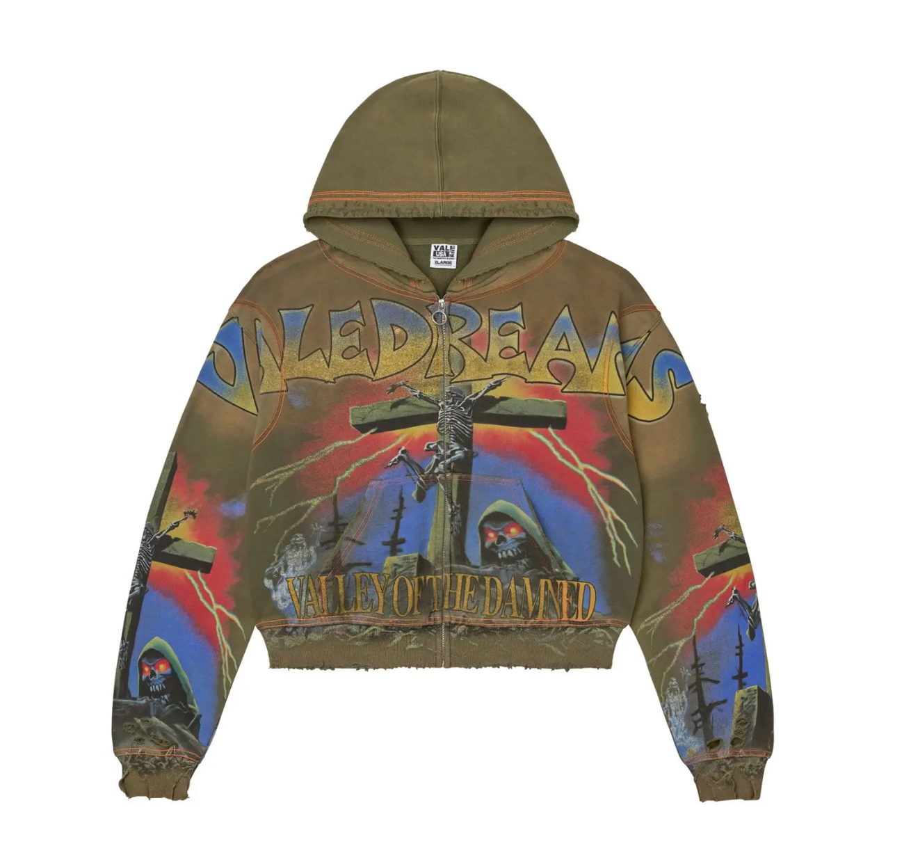 Vale Forever Damned Big Zip Up Hoodie
