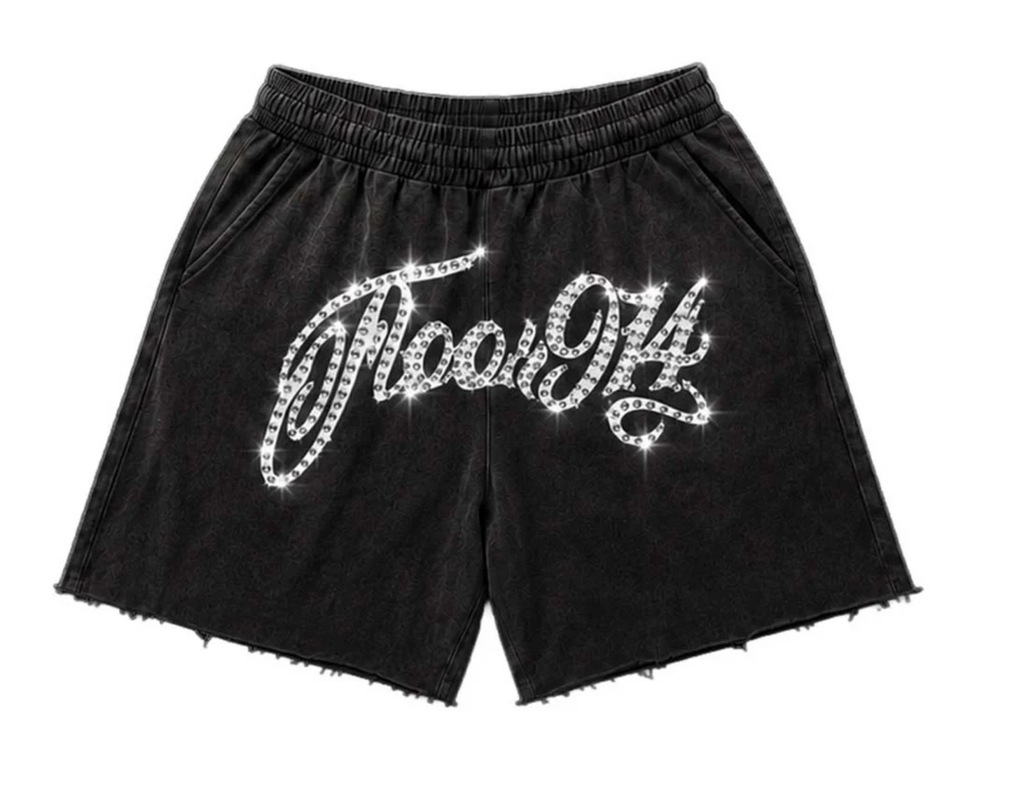 Floor 914 Logo Rhinestone Script Midnight Shorts