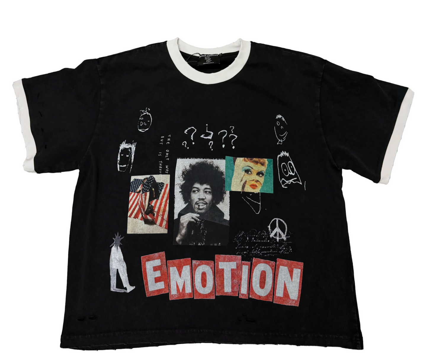 MIXED EMOTION BLACK 'STATIC' TEE