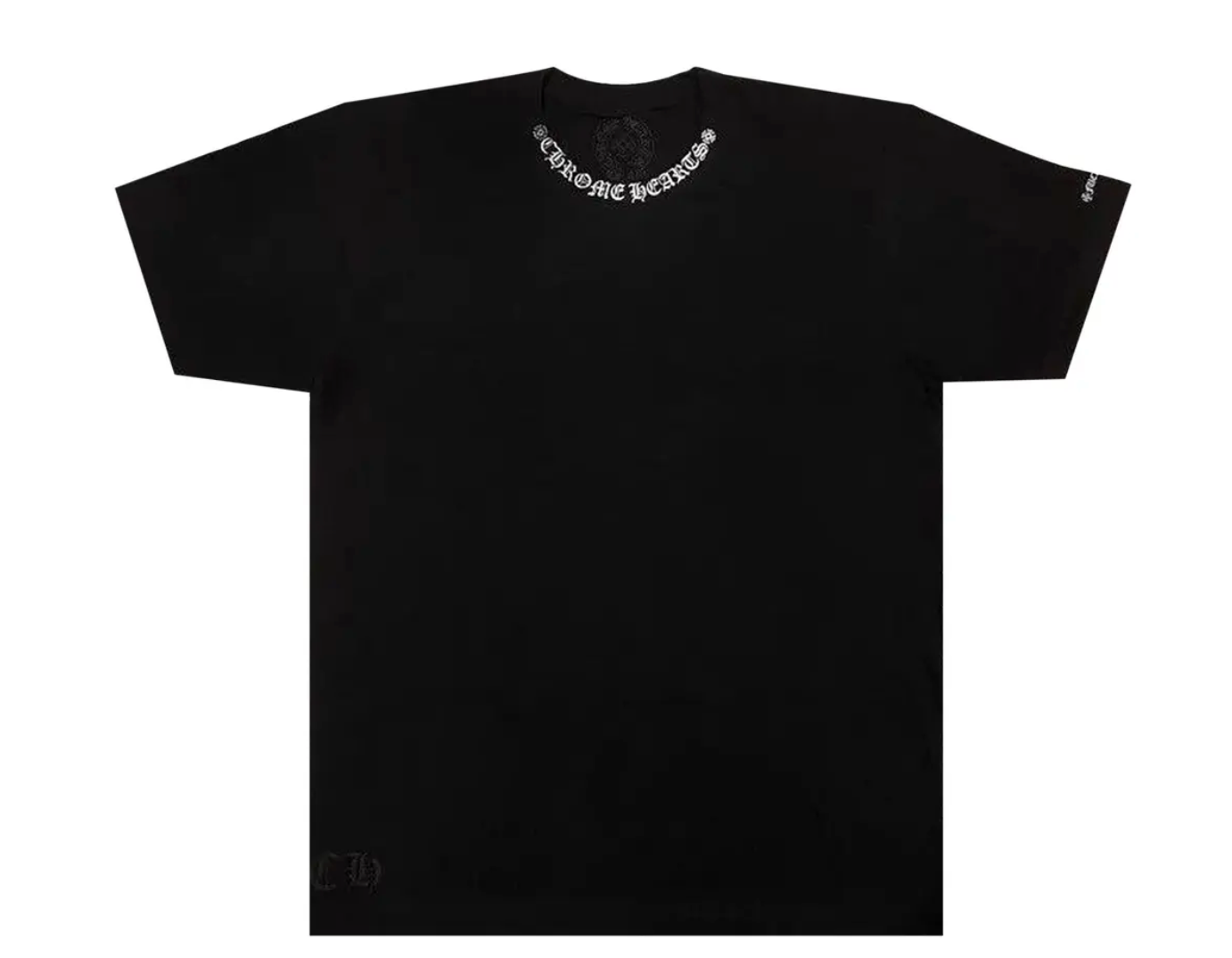 CHROME HEART NECK LOGO TEE 'BLACK'