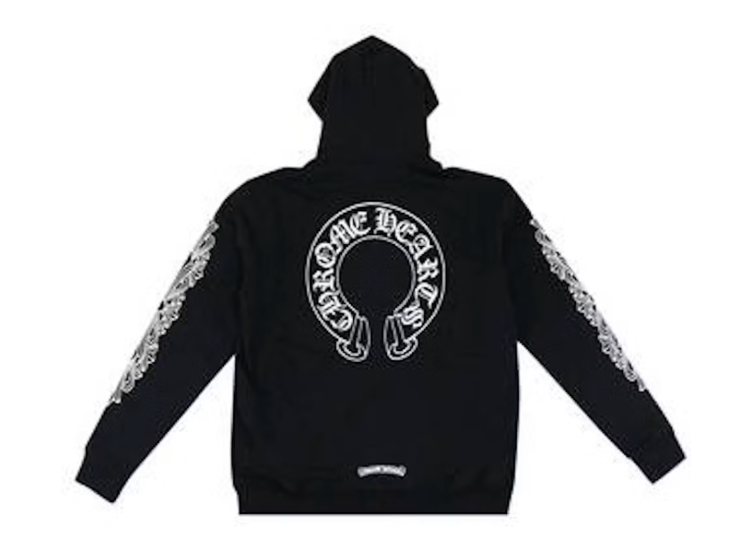 Chrome Hearts Horseshoe Floral Cross Sleeve Zip Up Hoodie