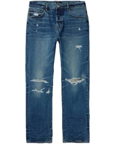 Amiri Fractured Straight-Leg Distressed Jeans