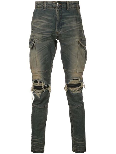 AMIRI MX1 DENIM CARGO PANTS GREY