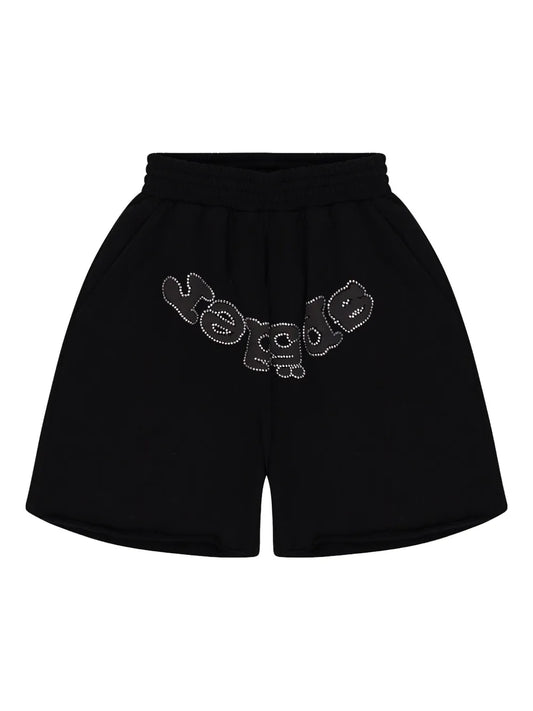 Sp5der OG Web V2 Rhinestone Black Shorts