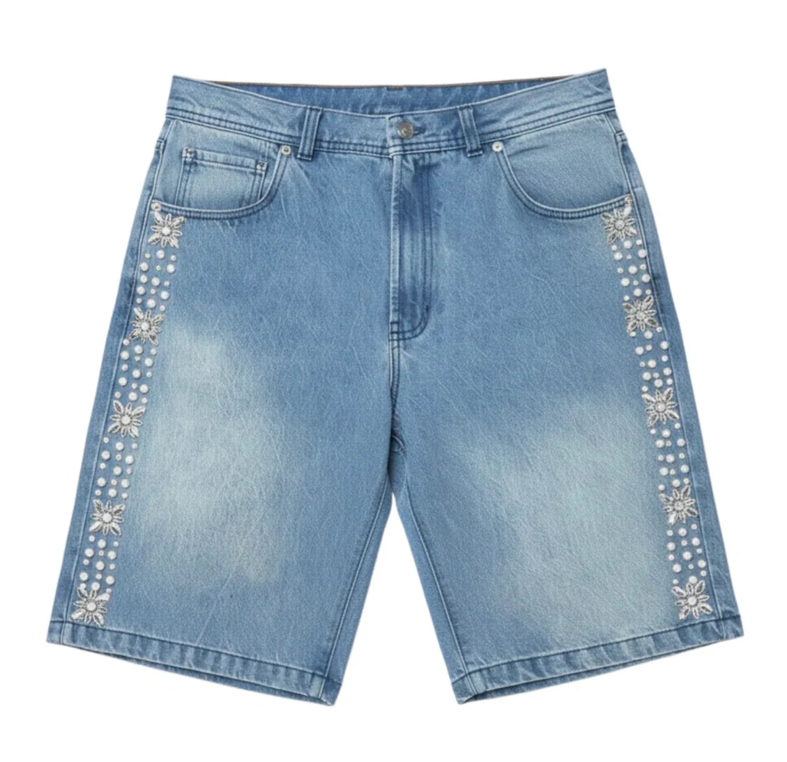Fraternal ‘Pearl’ Light Wash Jean Shorts