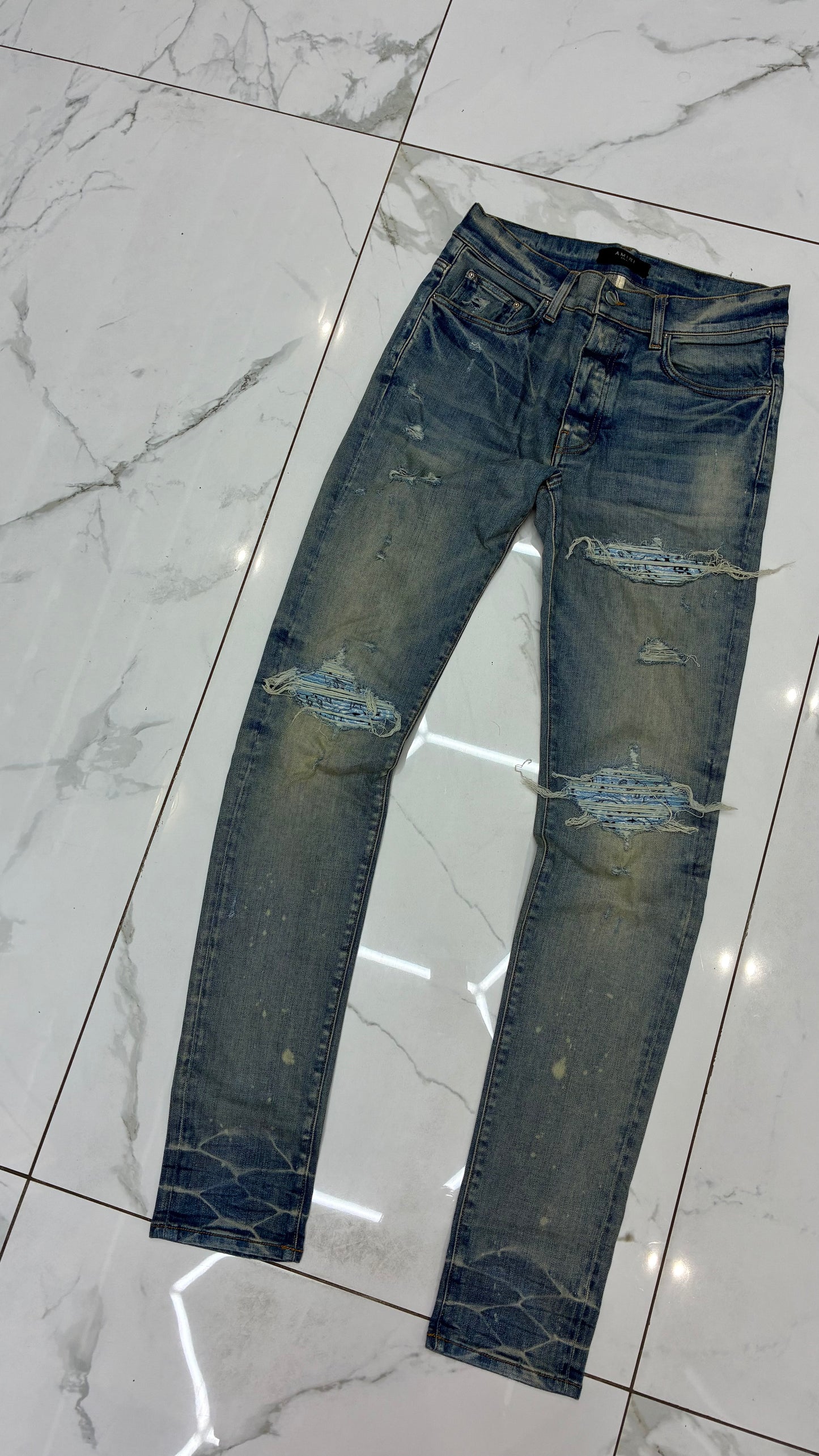 AMIRI BLUE BANDANA JEANS