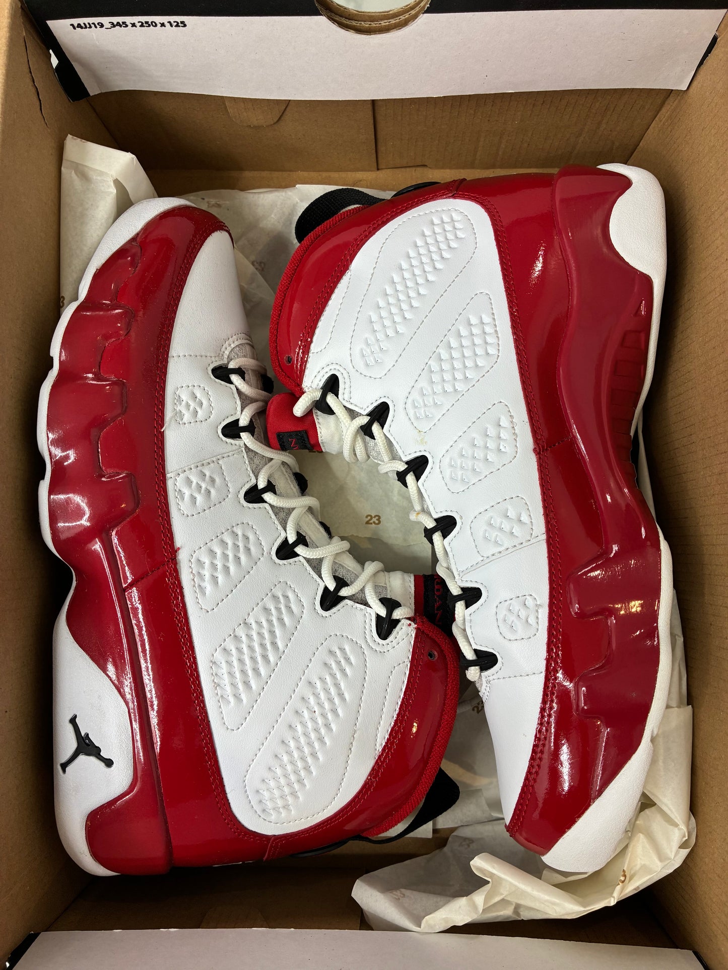 USED Jordan 9 Retro White Gym Red