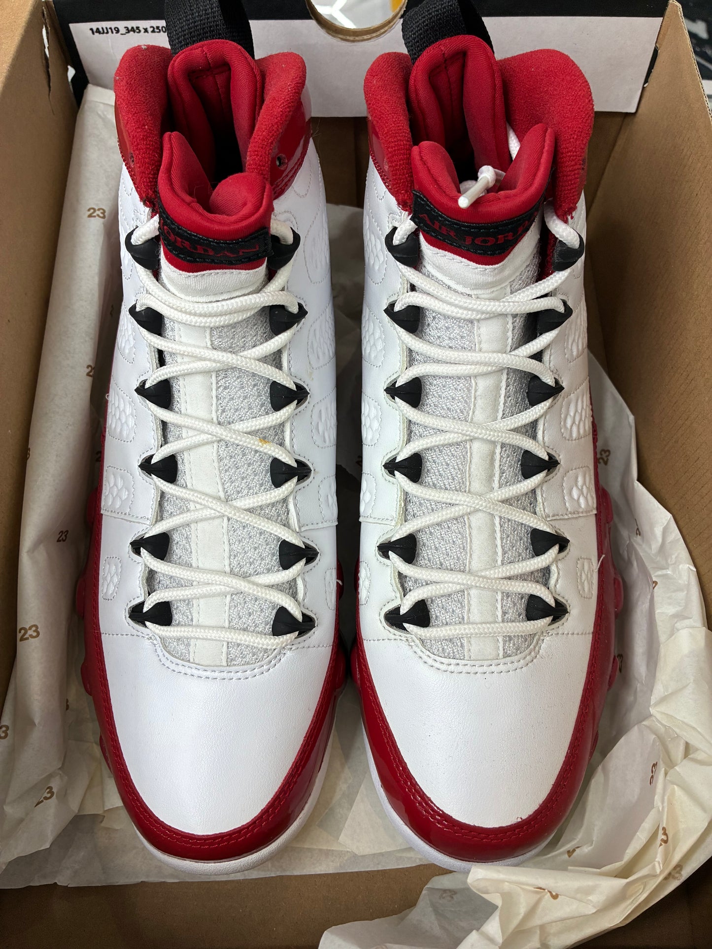 USED Jordan 9 Retro White Gym Red