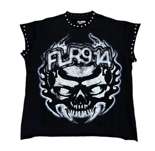 Floor 914 Demon Teeth Black Cut Off Tee