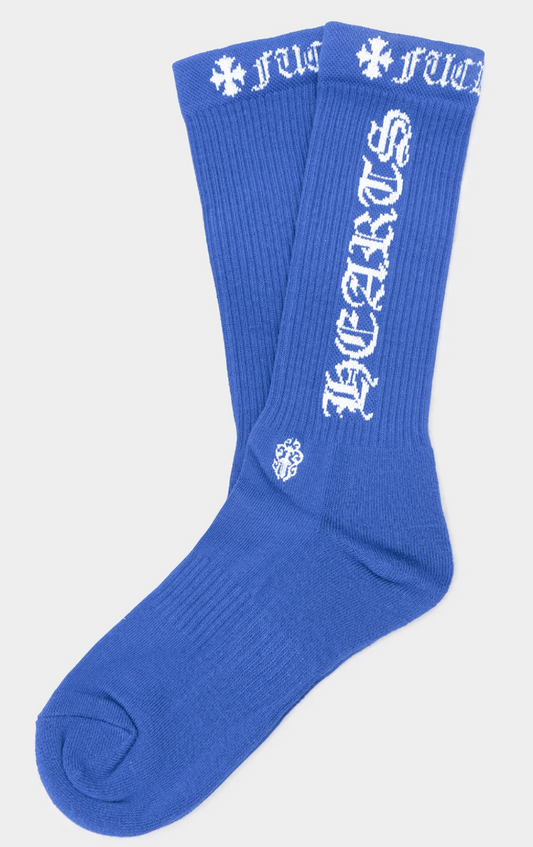 Chrome Hearts logo socks blue