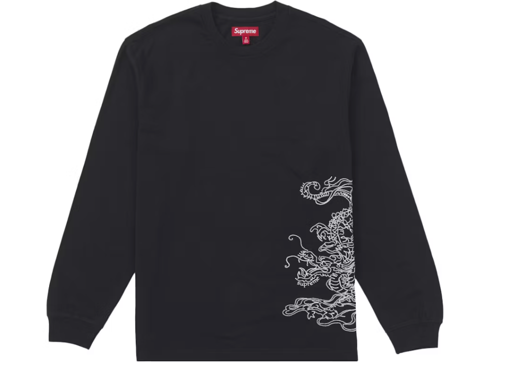 Supreme Dragon Embroidered L/S Top Black