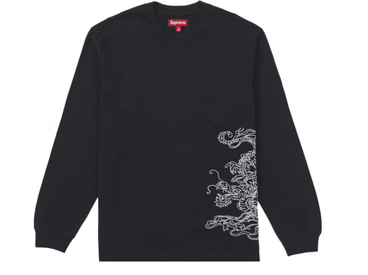 Supreme Dragon Embroidered L/S Top Black