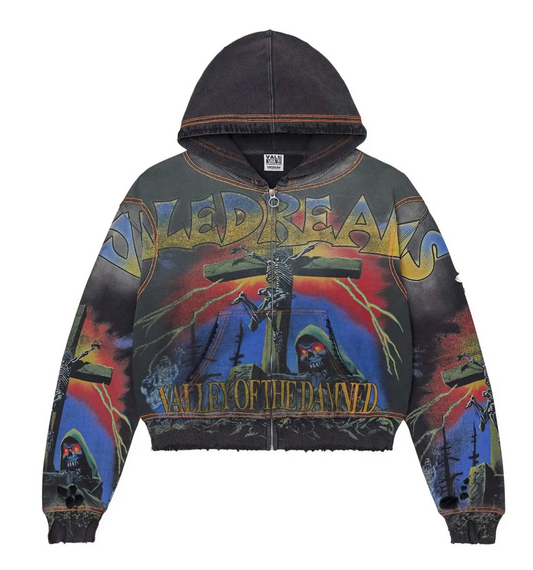 Vale Forever Damned Big Zip Up Hoodie Black
