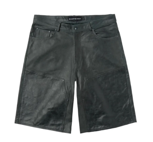 Raspberry Hills Black Leather Shorts