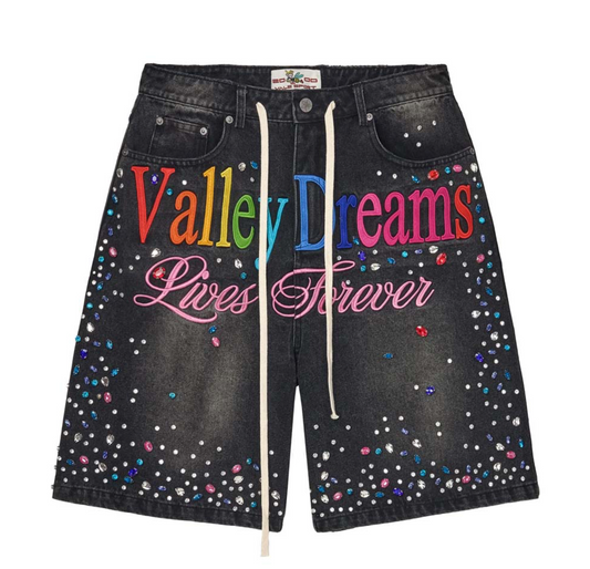 Vale Forever Ice Cream Denim Shorts Black