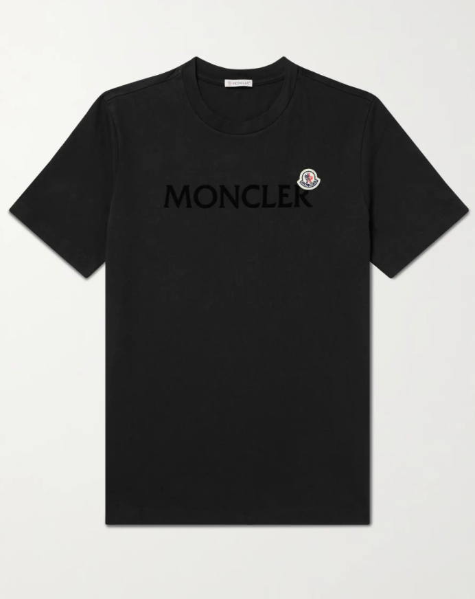 Moncler Logo-Flocked Appliquéd Cotton-Jersey T-Shirt