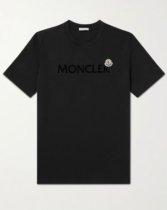 Moncler Logo-Flocked Appliquéd Cotton-Jersey T-Shirt