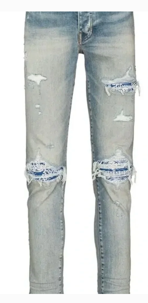 AMIRI MX1 Bandana Ripped Jeans