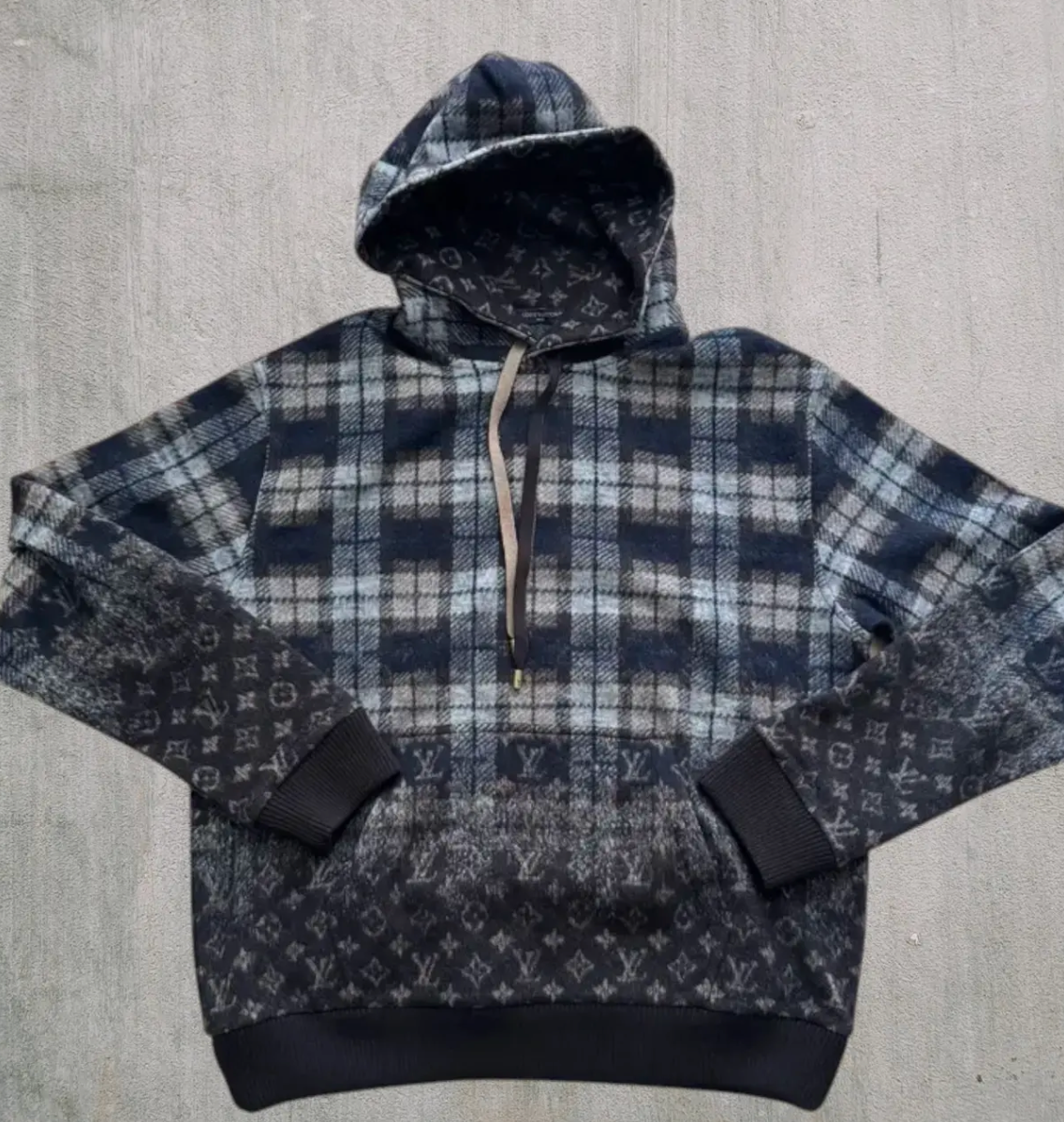 LV MONOGRAM FADED PLAID HOODIE