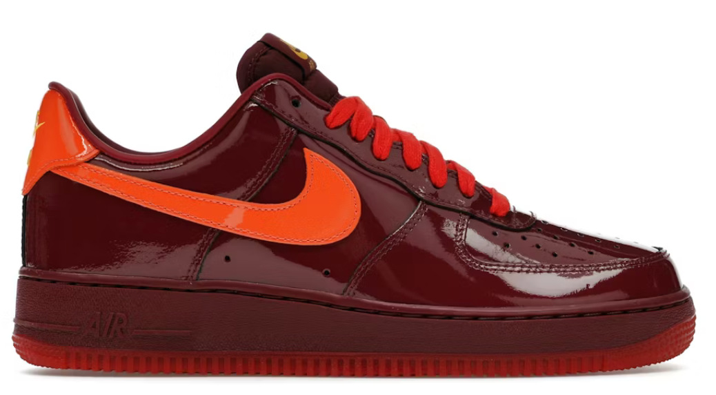 Nike Air Force 1 Low Patent Leather Dark Team Red Safety Orange