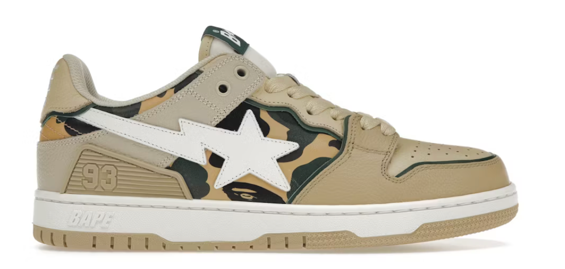 U A Bathing Ape Sk8 Sta Beige Yellow Camo