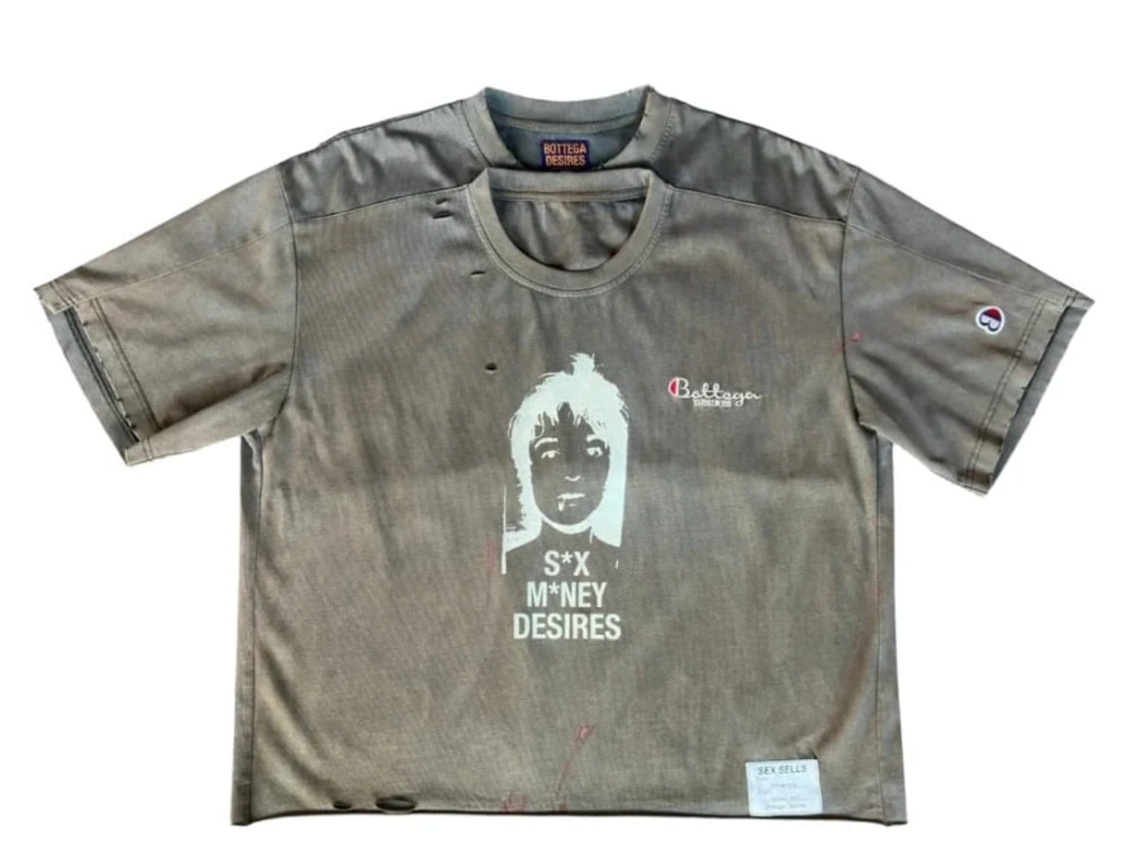 BOTTEGA DESIRES 'SEX SELLS' GRAY TEE