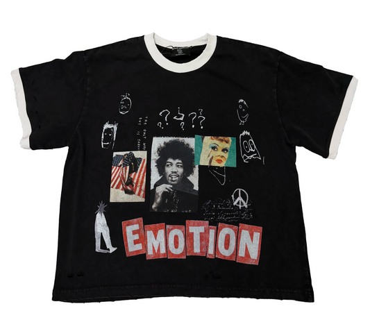 MIXED EMOTION BLACK 'STATIC' TEE