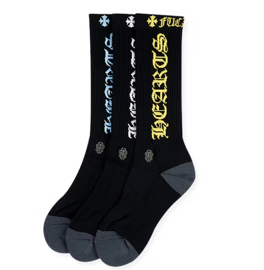 Chrome Hearts 3-Pack CH SocksMulticolor/Black SINGLE PACK