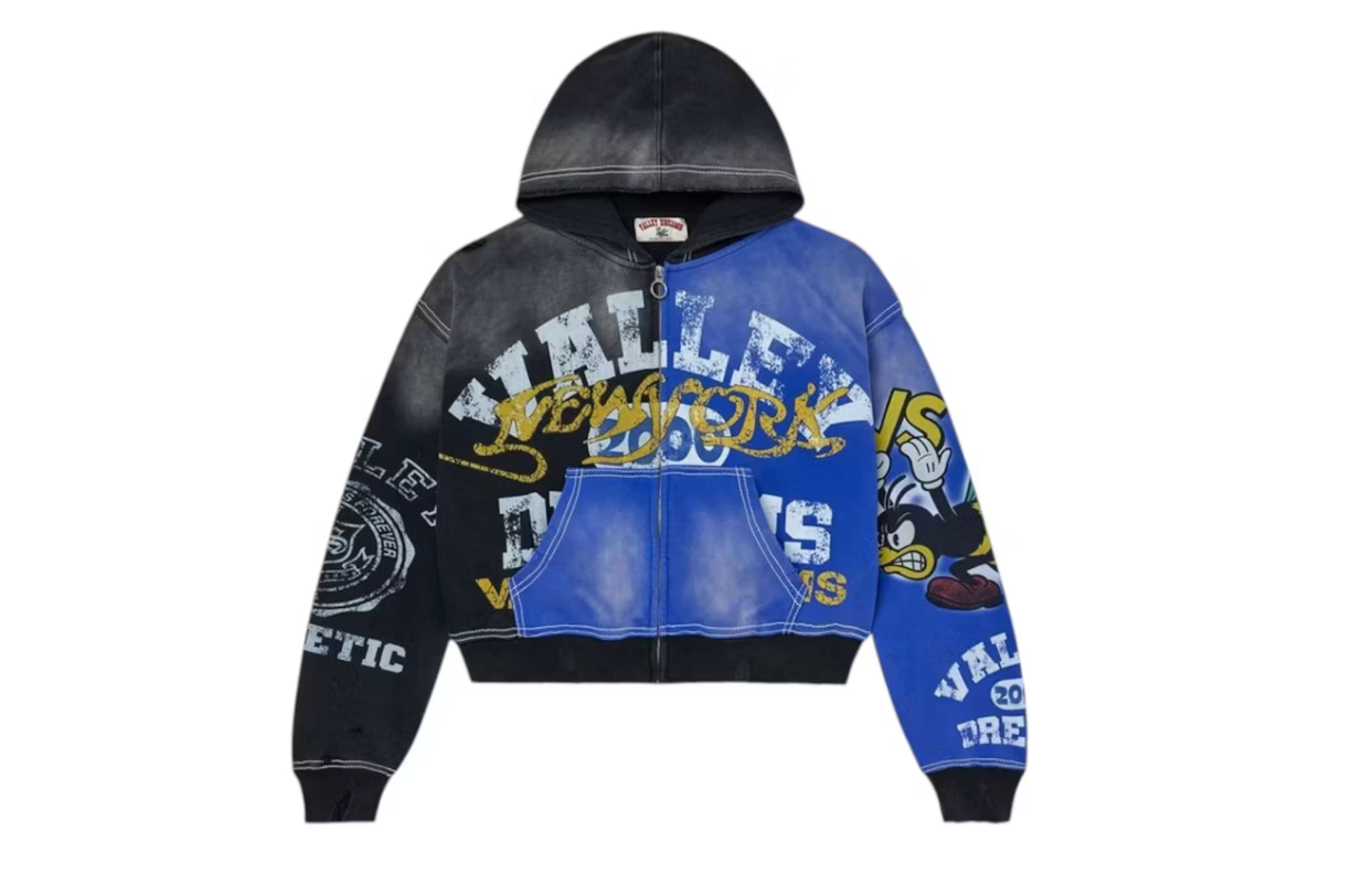 U Vale Forever Bipolar Big Zip Up Hoodie Grey