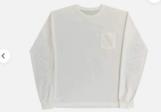 Chrome Hearts Cross Pocket Long Sleeve T-Shirt White