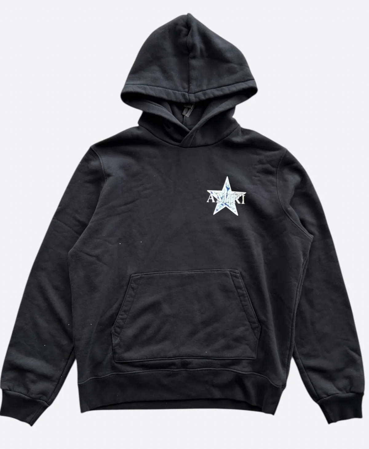 Amiri Black & Blue Paisley Star Logo Hoodie