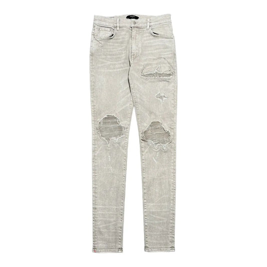Amiri MX1 Tonal Leather Patch Jeans Grey