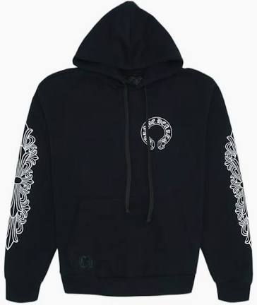 Chrome Hearts Horseshoe Floral Hoodie 'Black'
