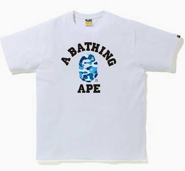 BAPE BLUE CAMO LOGO T-SHIRT