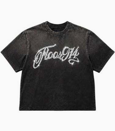 FLOOR 914 SCRIPT RHINESTONE TEE
