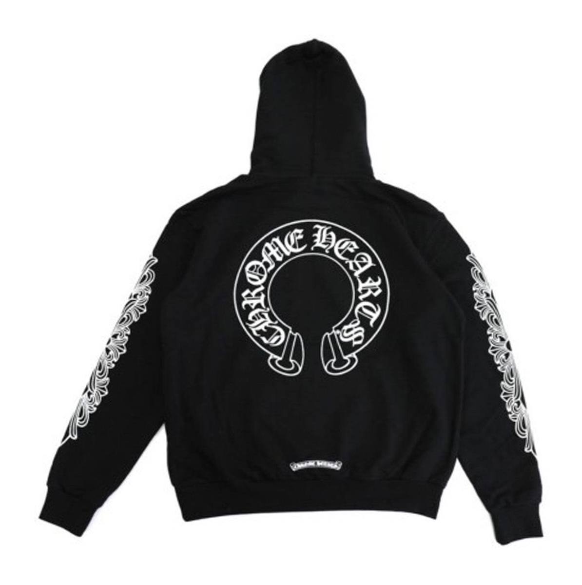 Chrome Hearts Horseshoe Floral Hoodie 'Black'