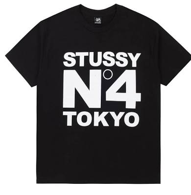 STUSSY NO4 TOKYO MENS TSHIRT BLACK
